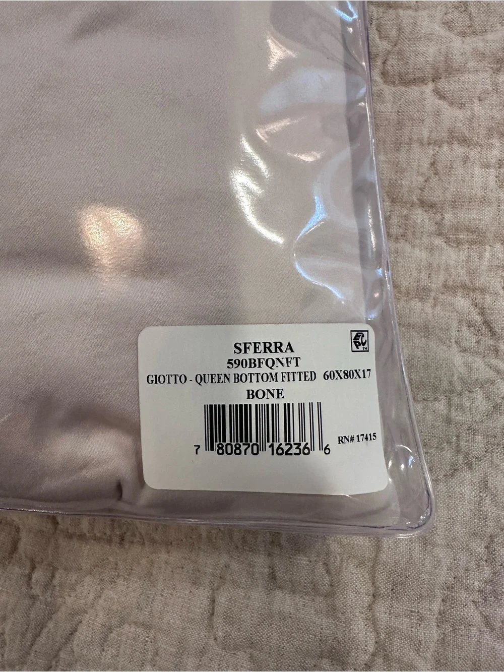 SFERRA GIOTTO QUEEN SHEET SET in BONE.